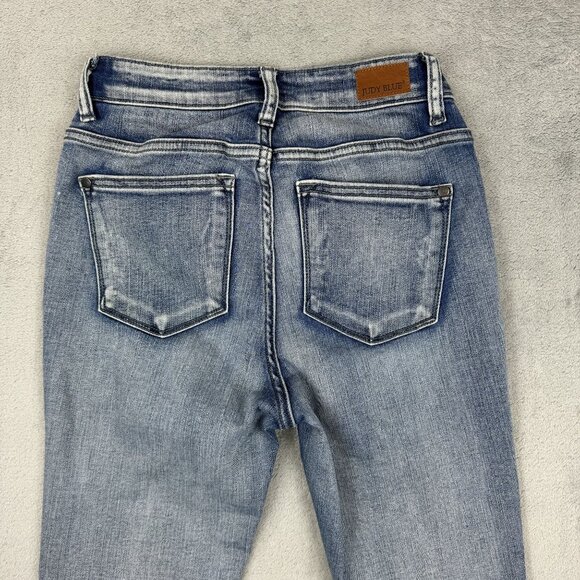 JUDY BLUE Skinny Fit Womens High Waist Stretchy Denim Jeans Blue Light Wash 25" - Picture 3 of 9